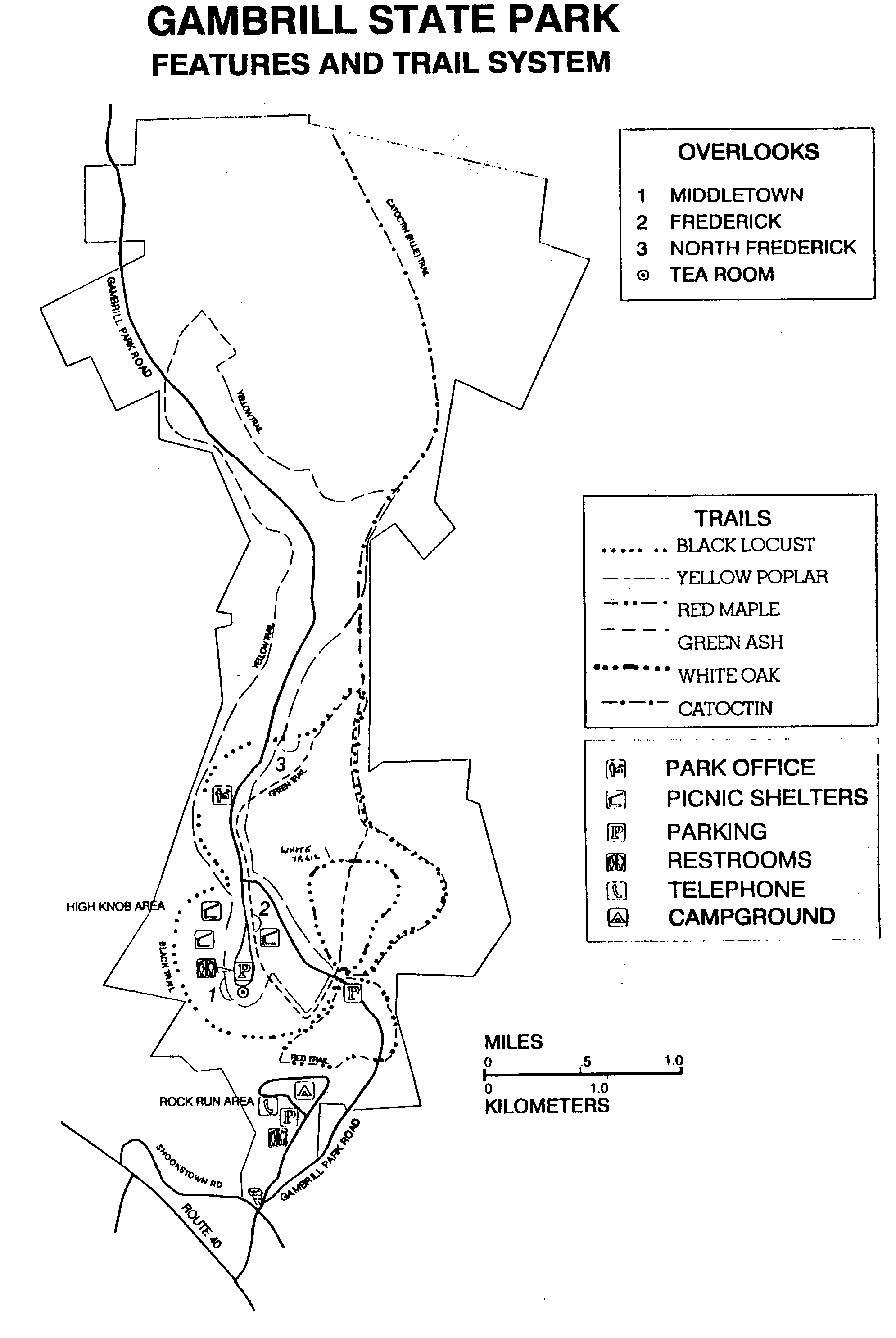 Gambrill State park Trail Systems Map